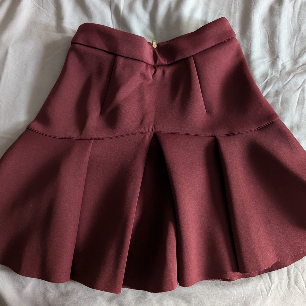 Shinestar Wine Red Skater Skirt